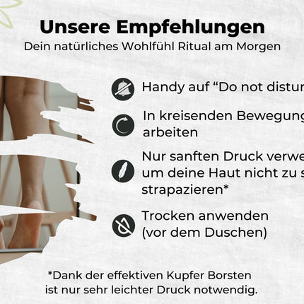 Trockenbürste Körper mit Kupferborsten & Agave Naturborsten (vegan)