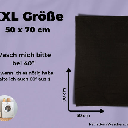 2x Geschirrtücher Schwarz Halbleinen & 3x Spüllappen Schwarz (All-Black)