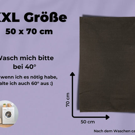 2x Halbleinen Geschirrtücher Anthrazit & 3x Spüllappen Grau (Dark-Grey)