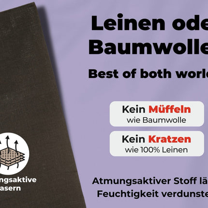 2x Halbleinen Geschirrtücher Anthrazit & 3x Spüllappen Grau (Dark-Grey)