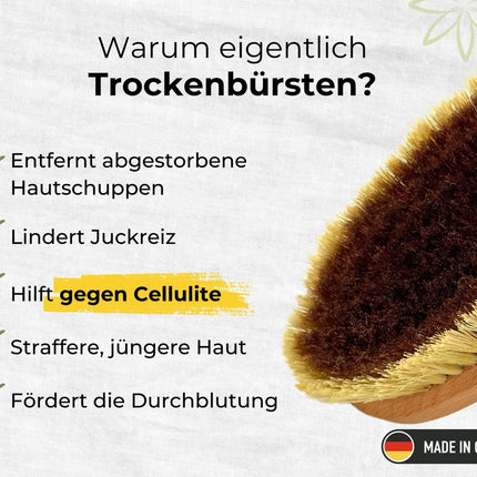 Trockenbürste Körper mit Kupferborsten & Agave Naturborsten (vegan)
