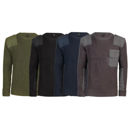 Military Pullover BW-Style – Robust, mit Verstärkungen an Ellbogen & Schultern (Polyacryl)
