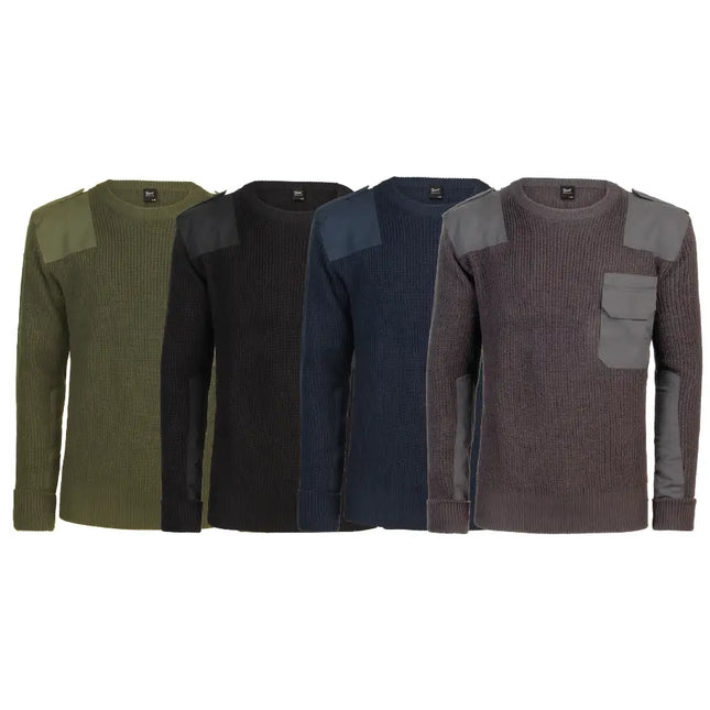 Military Pullover BW-Style – Robust, mit Verstärkungen an Ellbogen & Schultern (Polyacryl)