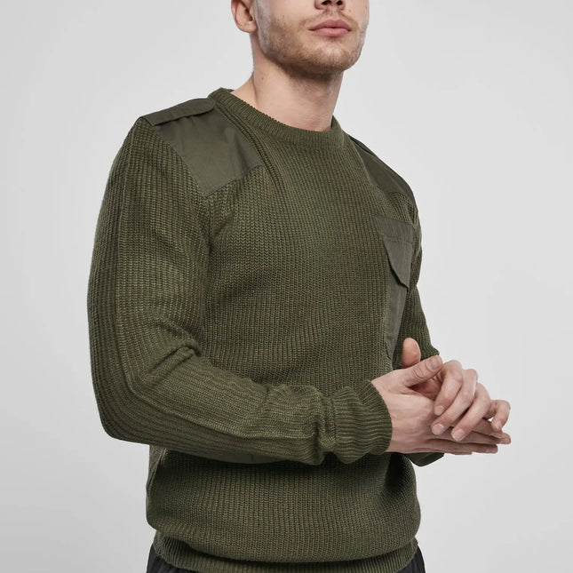 Military Pullover BW-Style – Robust, mit Verstärkungen an Ellbogen & Schultern (Polyacryl)