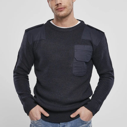 Military Pullover BW-Style – Robust, mit Verstärkungen an Ellbogen & Schultern (Polyacryl)
