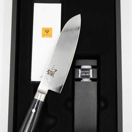 Yaxell Kochmesser-Set Santoku RAN + Messerschärfer