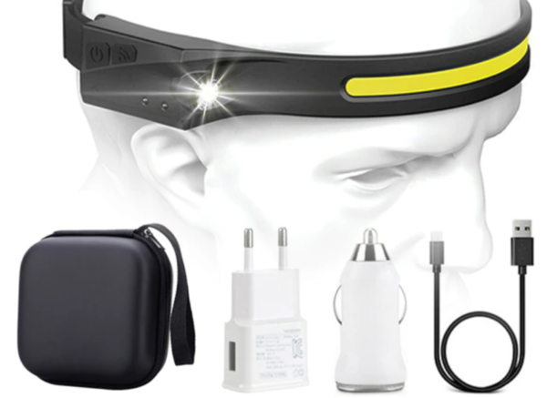 Stirnlampe LED mit WELLEN STEUERUNG + Zubehör