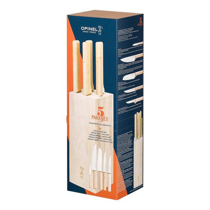 Opinel Messerblock PARALLELE MEAT mit 5 Messern