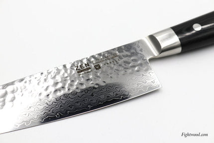 Yaxell Kochmesser-Set Chefmesser ZEN + Messerschärfer (Damaszenerklinge)