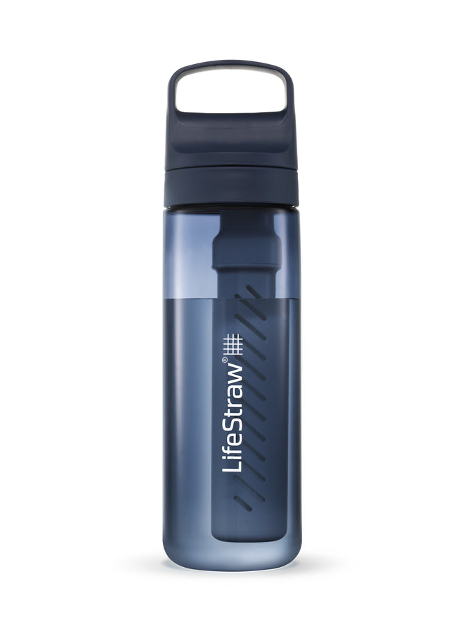 LifeStraw Go 650 ml Filter-Trinkflasche 2-Stufen blau Vorderansicht