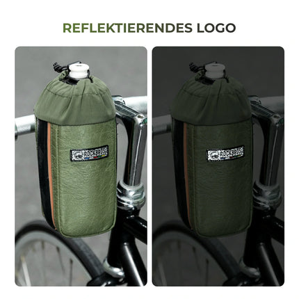 ROAD TO SKY Nachhaltige Fahrrad-Wasserflaschentasche aus recycelten Reifen 0,8L