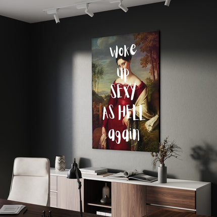 Sexy as Hell Leinwandbild – Quotes Wandbild für Lifestyle, Schlafzimmer & moderne Wanddeko