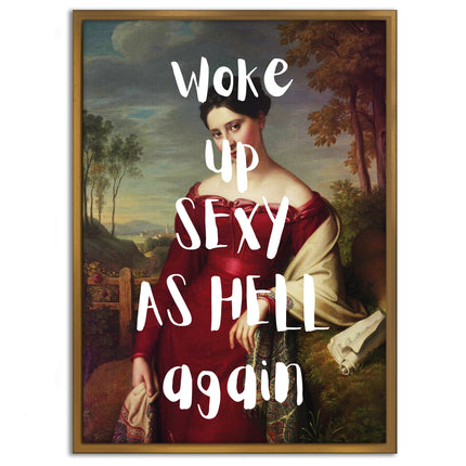 Sexy as Hell Leinwandbild – Quotes Wandbild für Lifestyle, Schlafzimmer & moderne Wanddeko
