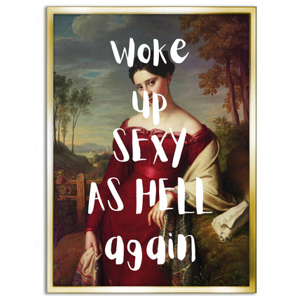 Sexy as Hell Leinwandbild – Quotes Wandbild für Lifestyle, Schlafzimmer & moderne Wanddeko
