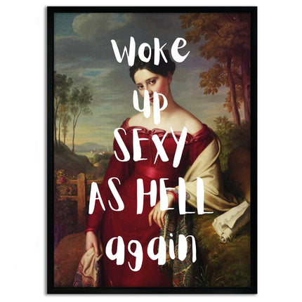 Sexy as Hell Leinwandbild – Quotes Wandbild für Lifestyle, Schlafzimmer & moderne Wanddeko