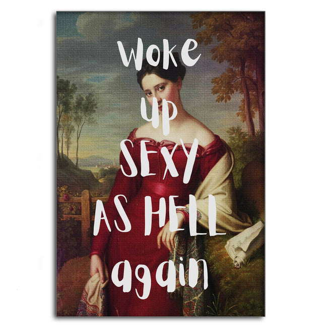 Sexy as Hell Leinwandbild – Quotes Wandbild für Lifestyle, Schlafzimmer & moderne Wanddeko