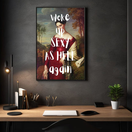 Sexy as Hell Leinwandbild – Quotes Wandbild für Lifestyle, Schlafzimmer & moderne Wanddeko
