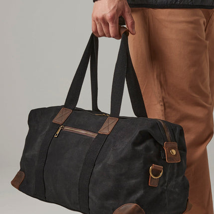 Gewachste Canvas-Reisetasche mit XL-Reißverschluss und Fronttasche